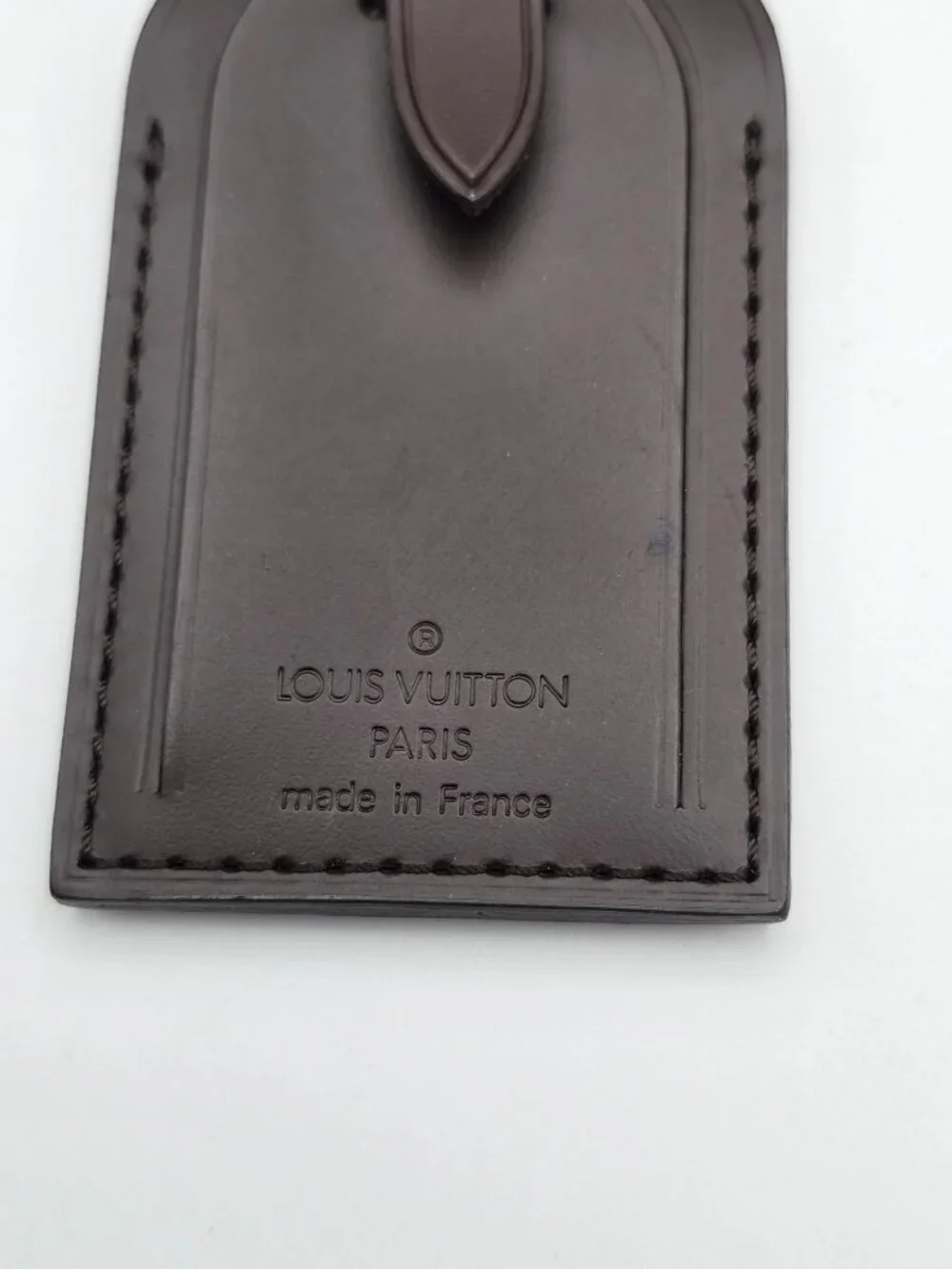 Authentic Louis Vuitton Brown Luggage Tag & Gold Padlock with Key-Made in France